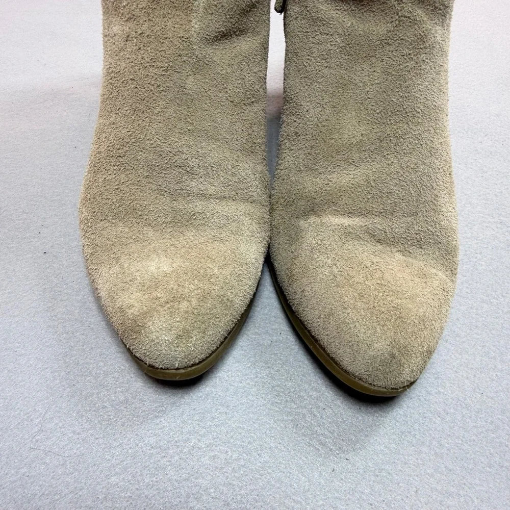 Frye Sacha Moto Shootie Ash Grey Suede Ankle Boots 7M 3470015-ASH